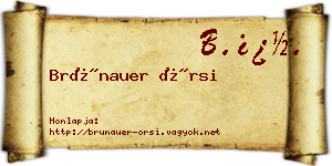 Brünauer Örsi névjegykártya